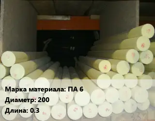 Капролон стержень ПА 6 D=200 L=0.3